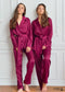 Pijama bohemio, conjunto de pijama de satén Francine en rojo